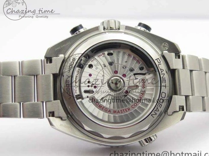 0513 Planet Ocean Master Chrono SS OM 1:1 Best Edition Black Dial On SS Bracelet A9900 V Fashionable 8113